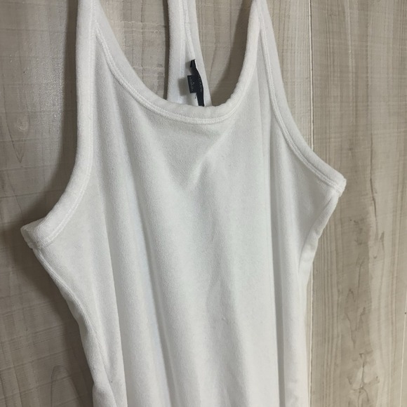 J Crew White Terry Cloth Swim Coverup Dress Sleeveless Large - Picture 3 of 8